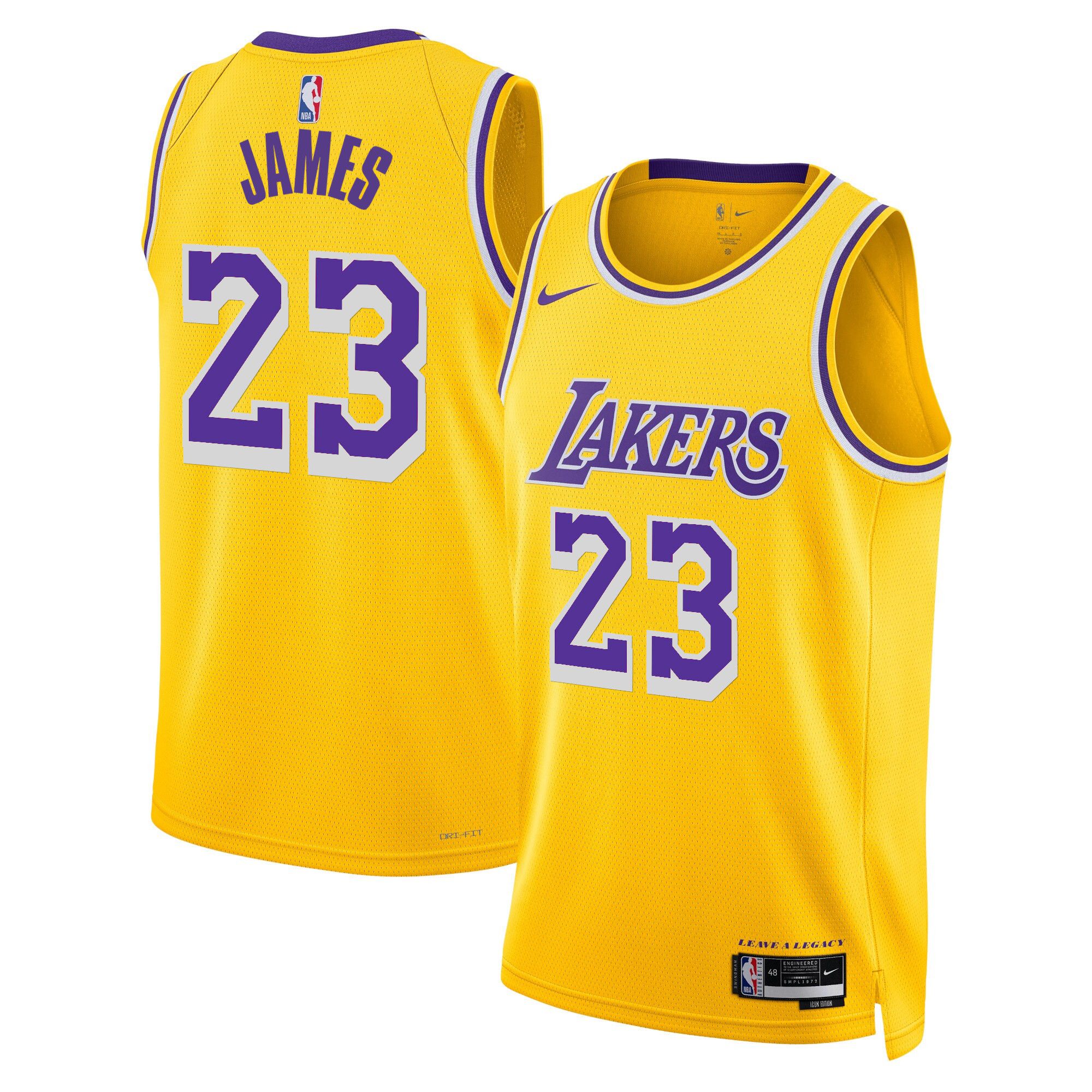 Men Los Angeles Lakers #23 James Yellow 2025 Nike Swingman NBA Jersey